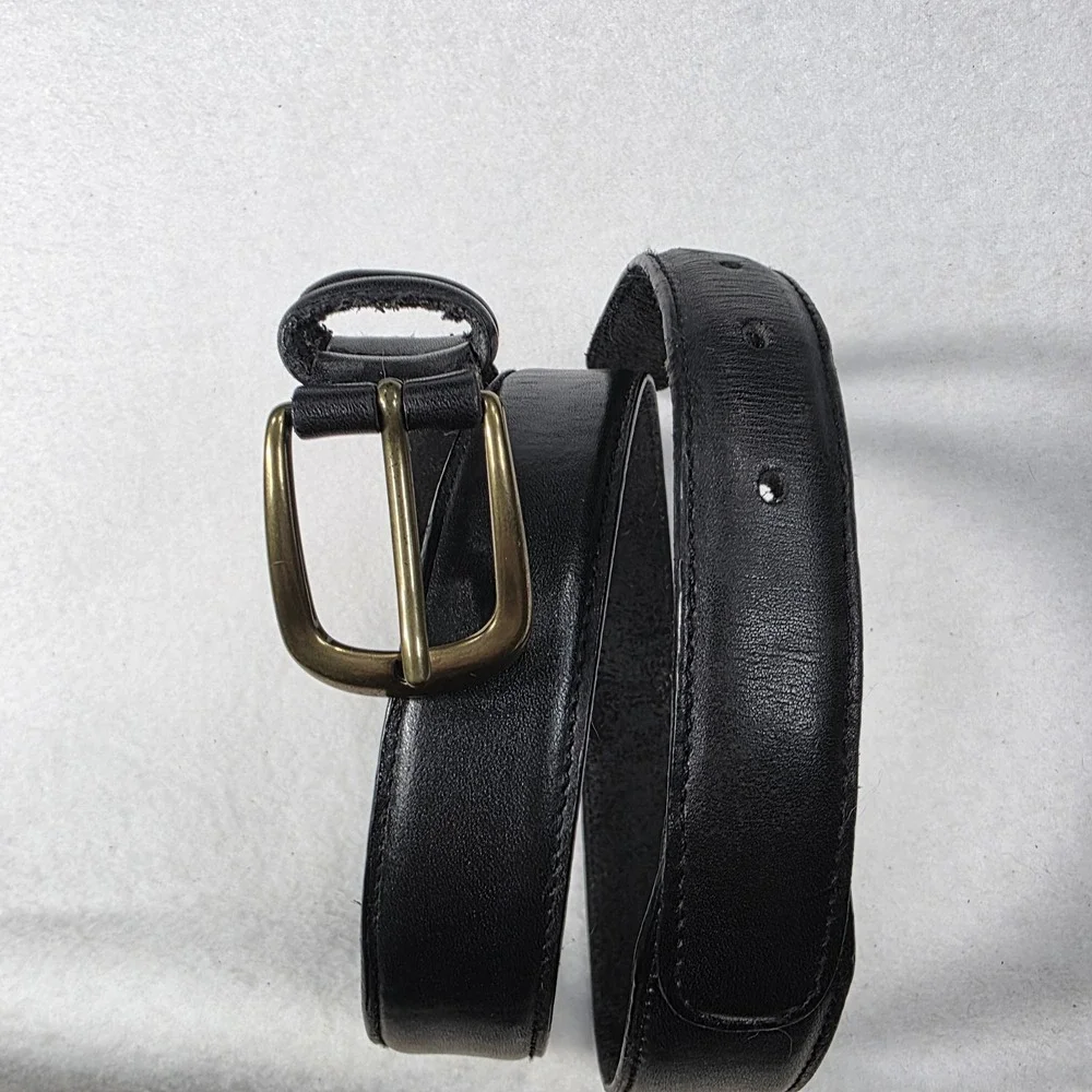 Vintage Black Full Grain Cowhide Leather Belt 1